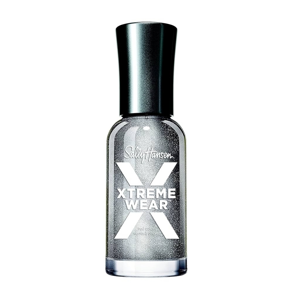 Sally Hansen Xtreme Wear Silver Storm Nail Polish Glitter New